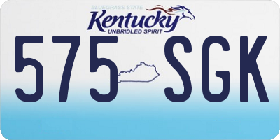 KY license plate 575SGK