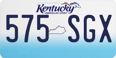 KY license plate 575SGX