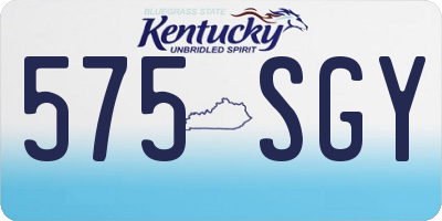 KY license plate 575SGY