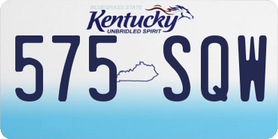 KY license plate 575SQW