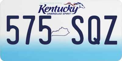 KY license plate 575SQZ