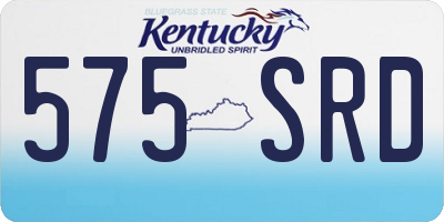 KY license plate 575SRD