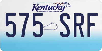KY license plate 575SRF
