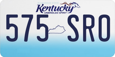 KY license plate 575SRO