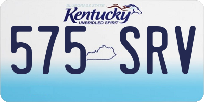 KY license plate 575SRV