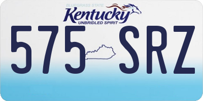KY license plate 575SRZ