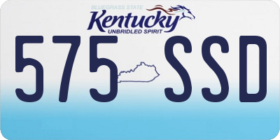 KY license plate 575SSD