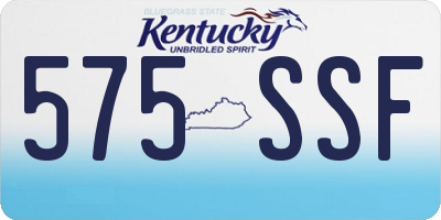 KY license plate 575SSF