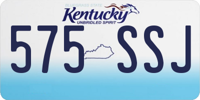 KY license plate 575SSJ