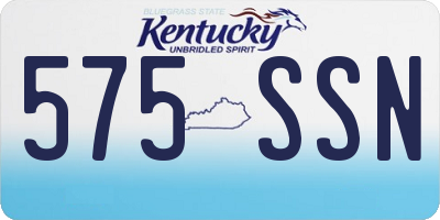 KY license plate 575SSN