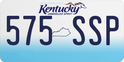 KY license plate 575SSP