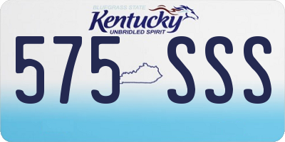 KY license plate 575SSS