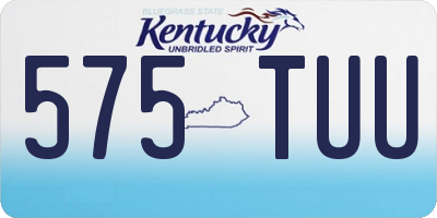 KY license plate 575TUU