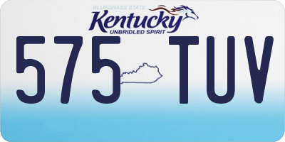 KY license plate 575TUV