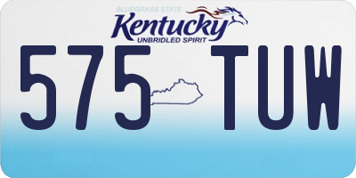 KY license plate 575TUW