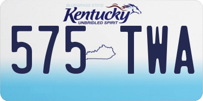 KY license plate 575TWA