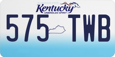 KY license plate 575TWB