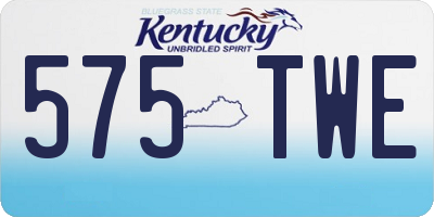KY license plate 575TWE