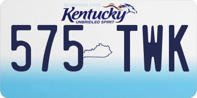 KY license plate 575TWK