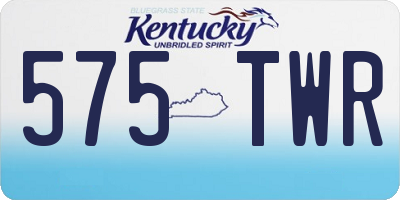 KY license plate 575TWR