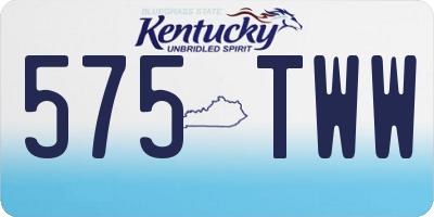 KY license plate 575TWW