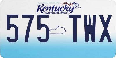 KY license plate 575TWX