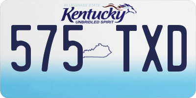 KY license plate 575TXD