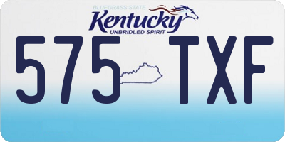KY license plate 575TXF