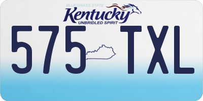 KY license plate 575TXL