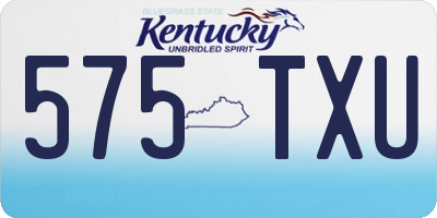 KY license plate 575TXU