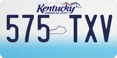 KY license plate 575TXV