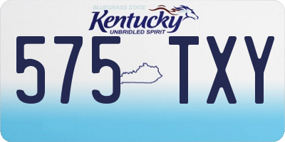 KY license plate 575TXY