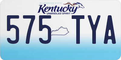 KY license plate 575TYA