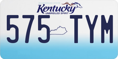 KY license plate 575TYM