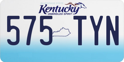 KY license plate 575TYN