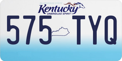 KY license plate 575TYQ