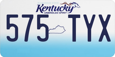 KY license plate 575TYX