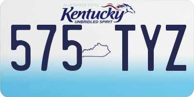 KY license plate 575TYZ