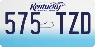 KY license plate 575TZD