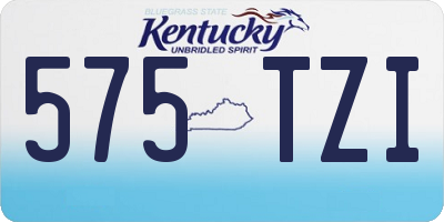 KY license plate 575TZI