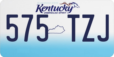 KY license plate 575TZJ