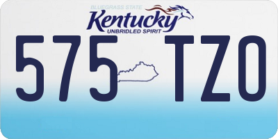 KY license plate 575TZO