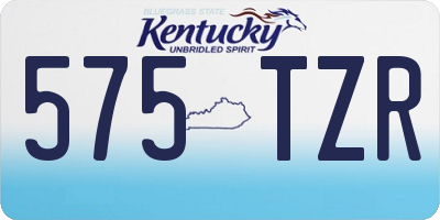 KY license plate 575TZR