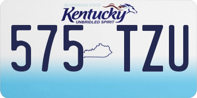 KY license plate 575TZU