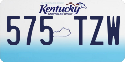 KY license plate 575TZW