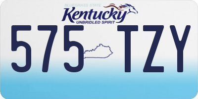 KY license plate 575TZY