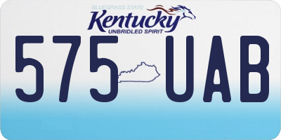 KY license plate 575UAB