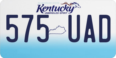 KY license plate 575UAD