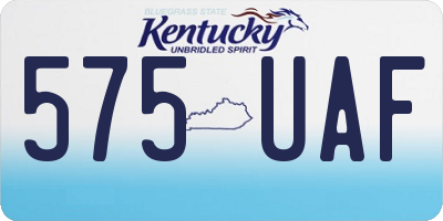 KY license plate 575UAF