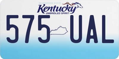 KY license plate 575UAL